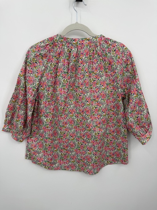 Avara Ava Floral Blouse 3/4 sleeved top pink green sz S - Picture 5 of 7